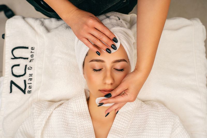 Customized facial treatment being performed in a peaceful skincare spa